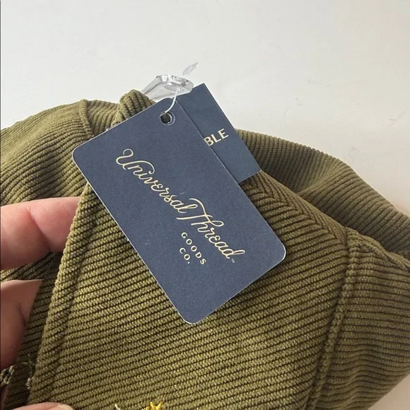 Universal Thread Corduroy Bucket Hat Olive Green Floral - Picture 4 of 8